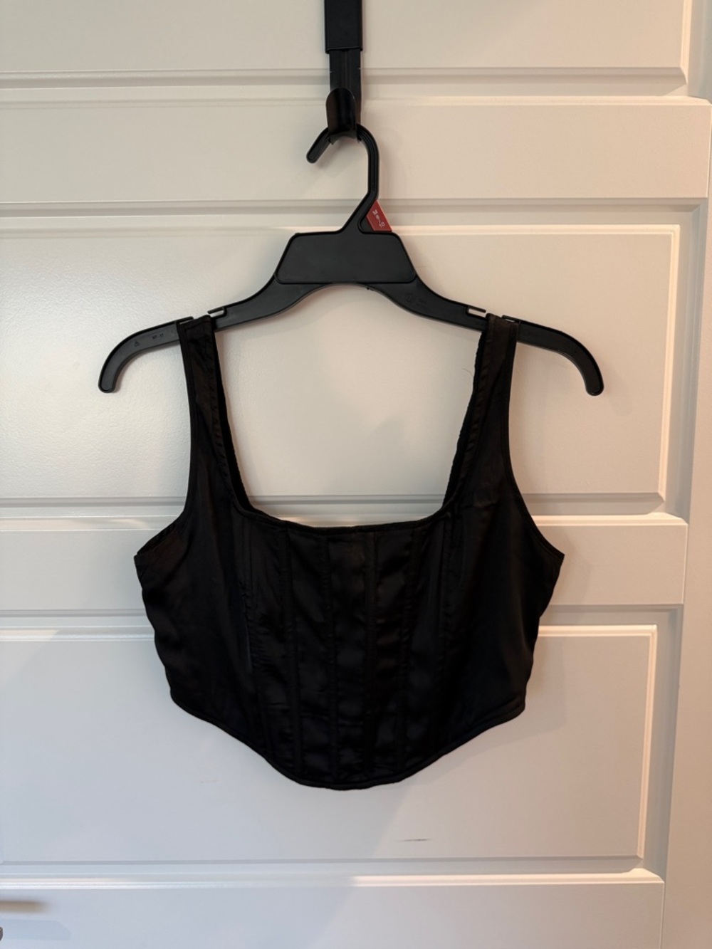 Missguided Black Cropped Corset Tank Top